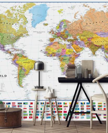 World Map with Flags Wallpaper World Map with Flags Wallpaper