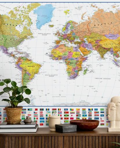 Fondo de pantalla de mapa mundial con banderas Fondo de pantalla de mapa mundial con banderas