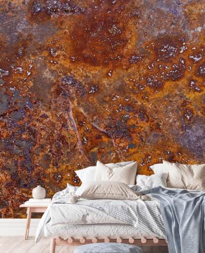 papier peint métallique appelé Rust at Wallsauce pour les chambres, les cuisines et les bureaux