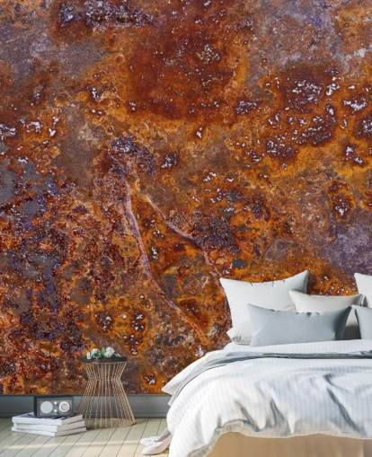 carta da parati metallica chiamata Rust at Wallsauce per camere da letto, cucine e uffici