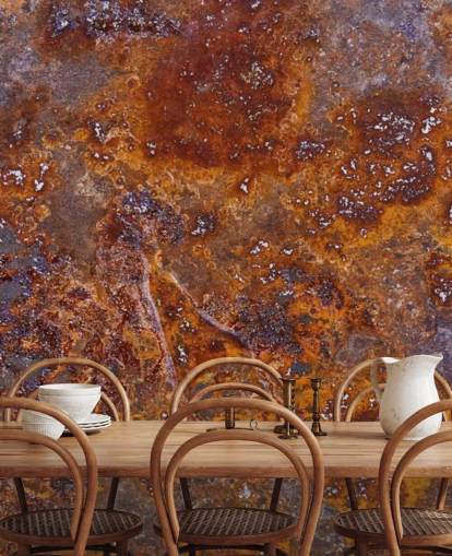 metallic wallpaper mural called Rust at Wallsauce for bedrooms, kitchens and offices