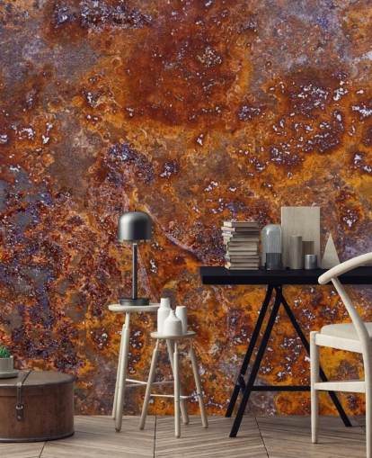 metallic wallpaper mural called Rust at Wallsauce for bedrooms, kitchens and offices