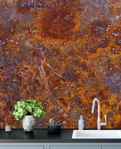 metallisk tapetmaleri kalt Rust på Wallsauce for soverom, kjøkken og kontorer
