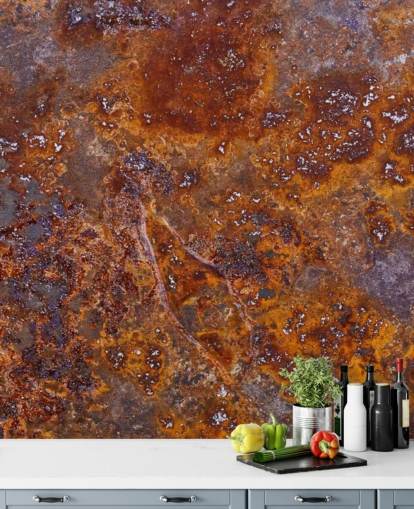 metallic wallpaper mural called Rust at Wallsauce for bedrooms, kitchens and offices