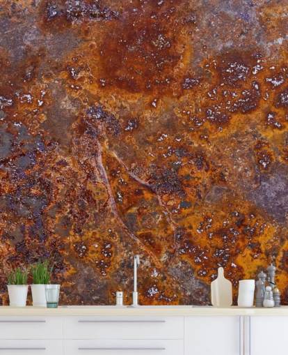 metallic wallpaper mural called Rust at Wallsauce for bedrooms, kitchens and offices