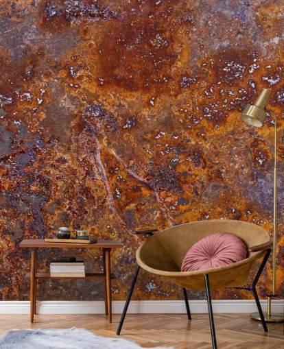 mural de papel pintado metálico llamado Rust at Wallsauce para dormitorios, cocinas y oficinas