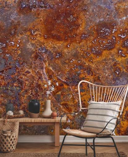 metallinen taustakuvamaalaus nimeltä Rust at Wallsauce makuuhuoneisiin, keittiöihin ja toimistoihin