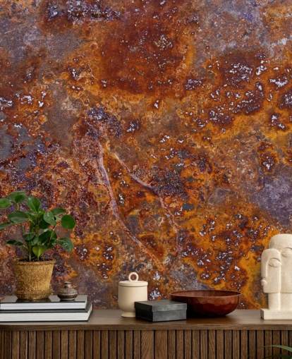 metallic wallpaper mural called Rust at Wallsauce for bedrooms, kitchens and offices