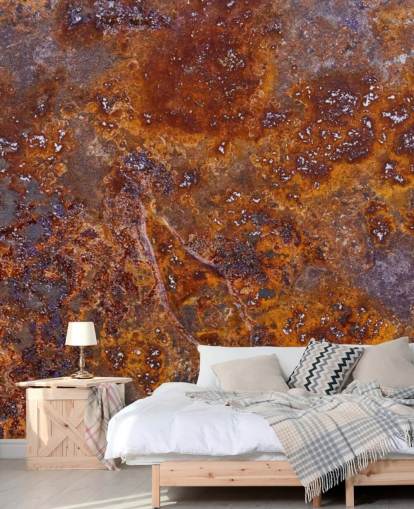 mural de papel pintado metálico llamado Rust at Wallsauce para dormitorios, cocinas y oficinas