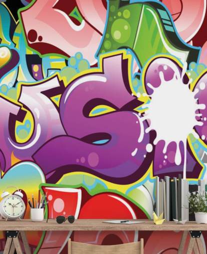 Muziek Splash Graffiti Behang Muziek Splash Graffiti Behang