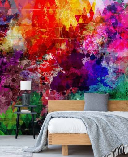 rainbow custom graffiti wallpaper mural called Rainbow Graffiti for child's bedroom
