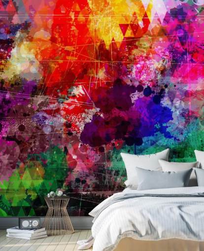 carta da parati murale con graffiti personalizzati arcobaleno chiamato Rainbow Graffiti per la cameretta dei bambini