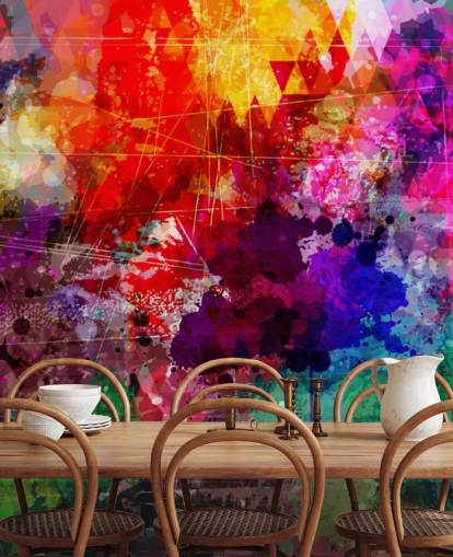 mural de papel de parede de grafite personalizado de arco-íris chamado Rainbow Graffiti para quarto de criança