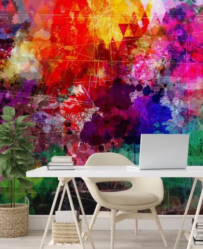 regnbåge anpassad graffiti tapetväggmålning kallad Rainbow Graffiti för barnets sovrum regnbåge anpassad graffiti tapetväggmålning kallad Rainbow Graffiti för barnets sovrum