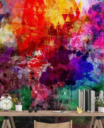 regnbåge anpassad graffiti tapetväggmålning kallad Rainbow Graffiti för barnets sovrum