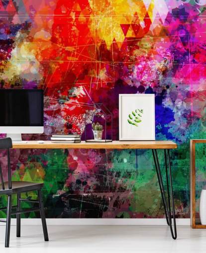 regenboog op maat gemaakte graffiti behangmuurschildering genaamd Rainbow Graffiti voor de kinderkamer regenboog op maat gemaakte graffiti behangmuurschildering genaamd Rainbow Graffiti voor de kinderkamer