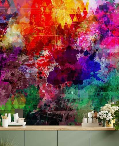 rainbow custom graffiti wallpaper mural called Rainbow Graffiti for child's bedroom