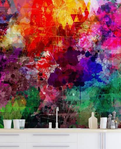 mural de papel pintado de graffiti personalizado de arcoíris llamado Rainbow Graffiti para dormitorio infantil