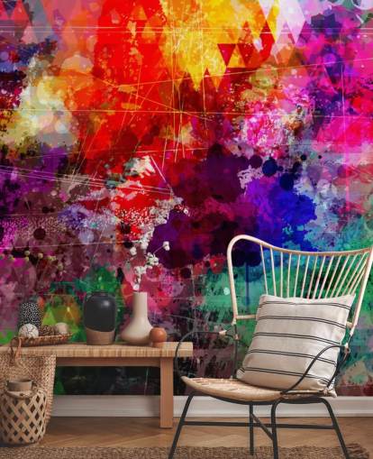 individuelles Graffiti-Tapeten-Wandbild mit dem Namen Rainbow Graffiti für das Kinderzimmer