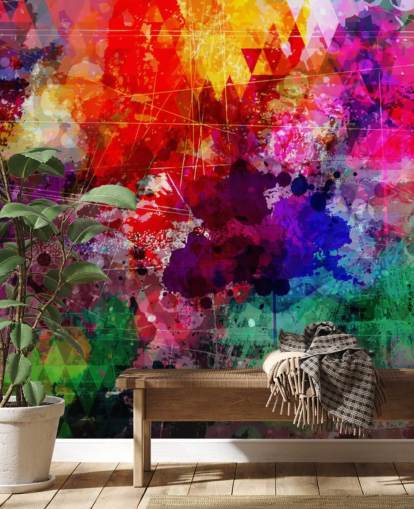 rainbow custom graffiti wallpaper mural called Rainbow Graffiti for child's bedroom