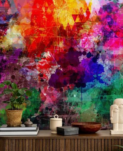 rainbow custom graffiti wallpaper mural called Rainbow Graffiti for child's bedroom rainbow custom graffiti wallpaper mural called Rainbow Graffiti for child's bedroom