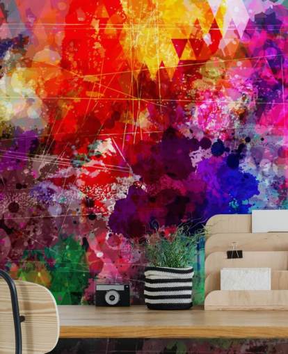 sateenkaaren mukautettu graffiti-taustakuvamaalaus nimeltä Rainbow Graffiti lapsen makuuhuoneeseen