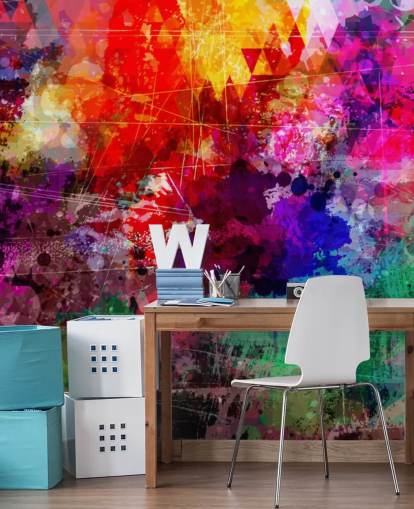 rainbow custom graffiti wallpaper mural called Rainbow Graffiti for child's bedroom