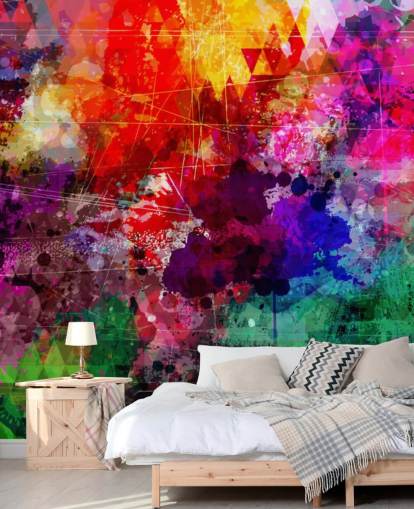 rainbow custom graffiti wallpaper mural called Rainbow Graffiti for child's bedroom