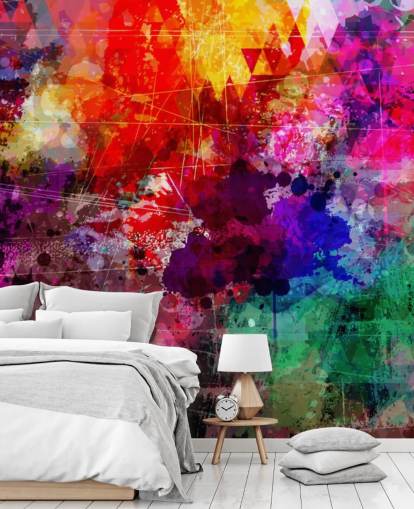 rainbow custom graffiti wallpaper mural called Rainbow Graffiti for child's bedroom
