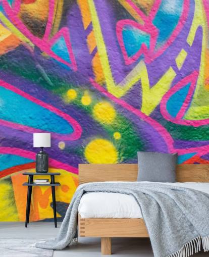 Colourful Graffiti Writing Wallpaper Mural