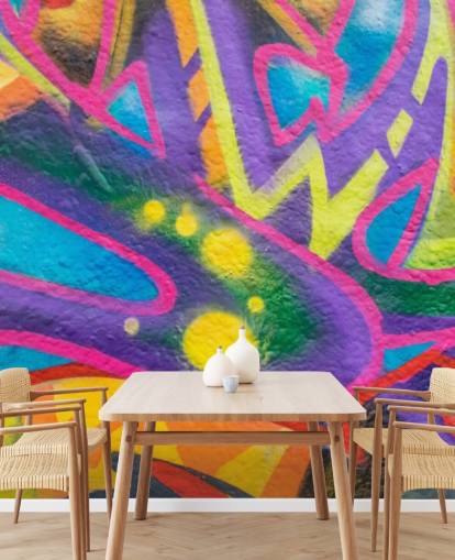 Värikäs graffiti kirjoittaminen taustakuva seinämaalaus