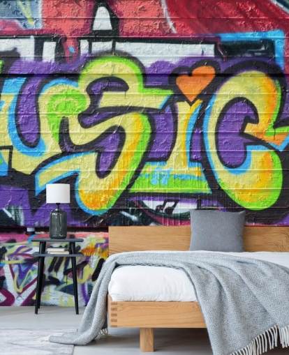 Papel pintado Grafiti con escritura musical