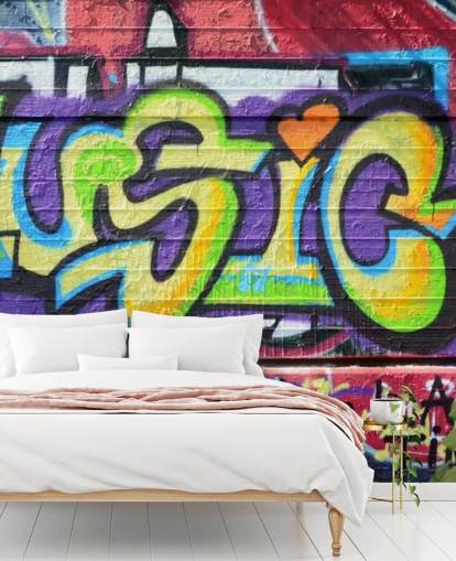 Music Writing Graffiti Wallpaper Mural