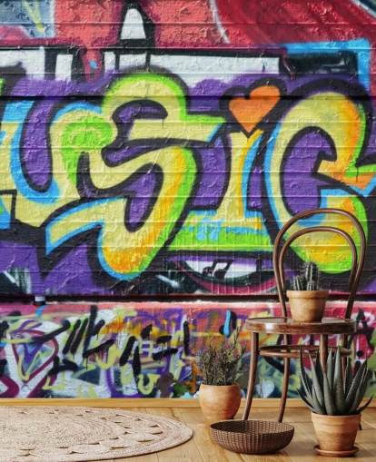 Musik Skrivning Graffiti Wallpaper Mural Musik Skrivning Graffiti Wallpaper Mural