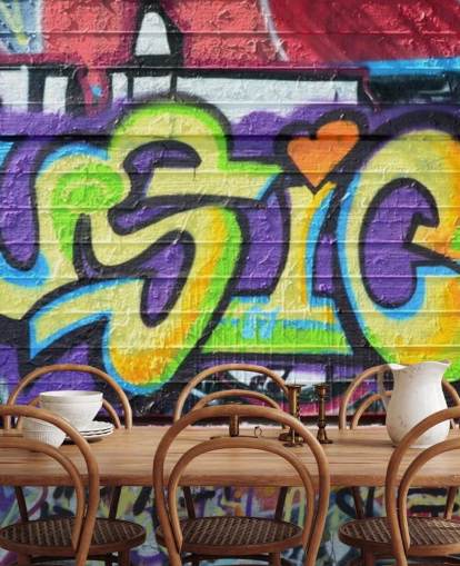 Papel pintado Grafiti con escritura musical