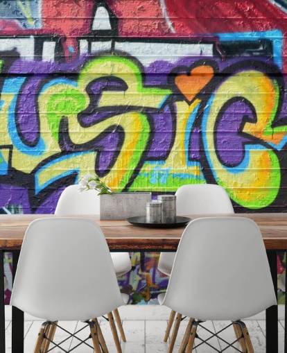 Musikk Skrive Graffiti Bakgrunn Mural Musikk Skrive Graffiti Bakgrunn Mural