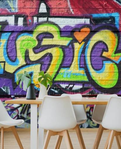 Papel pintado Grafiti con escritura musical