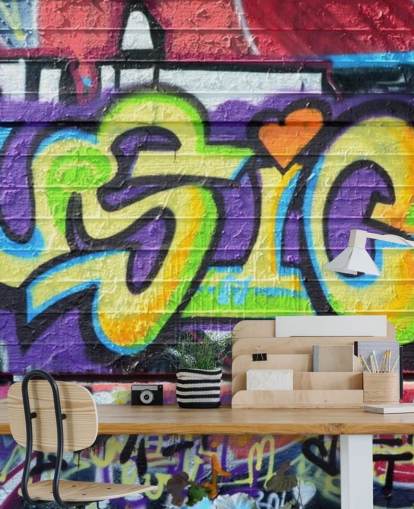 Papel pintado Grafiti con escritura musical