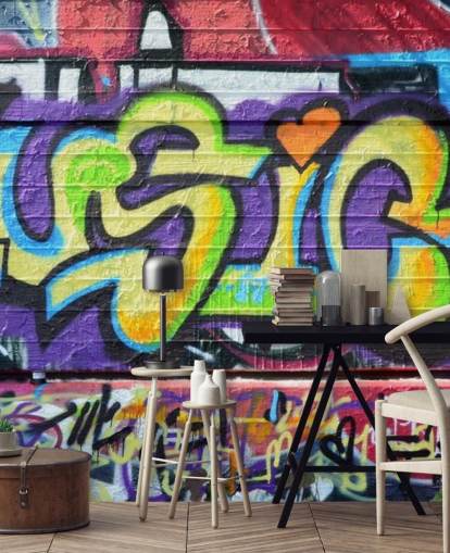 Music Writing Graffiti Wallpaper Mural