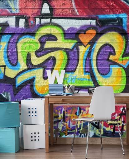 Musik skriva Graffiti Bakgrund Väggmålning