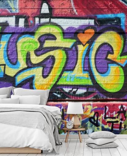 Music Writing Graffiti Wallpaper Mural