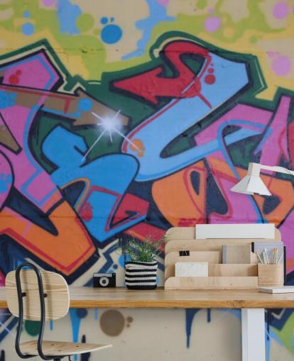 Carta da parati murale con arte di strada