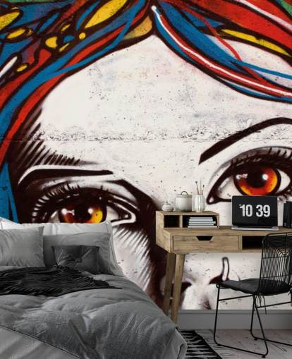 Papel de Parede de Graffiti de Cabelo e Rosto