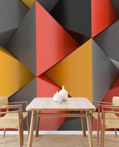 3D Pyramids Wallpaper Mural