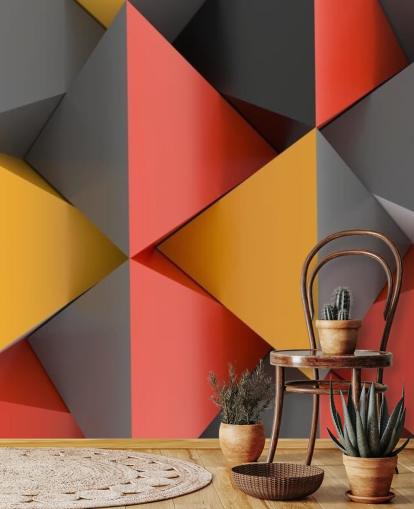 3D Pyramids Wallpaper Mural