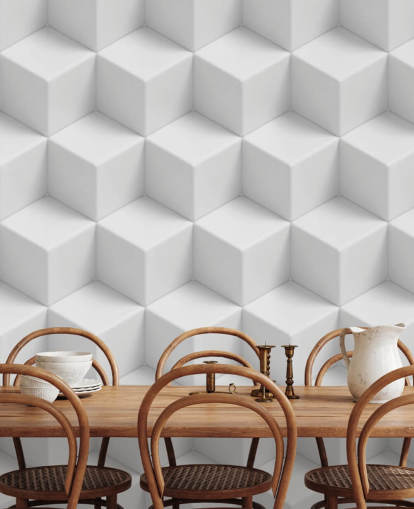 3D Geometric Cubes Wallpaper Mural