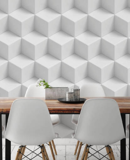 3D Geometric Cubes Wallpaper Mural