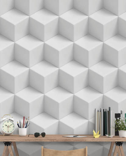 3D Geometriske Cubes Tapet Mural 3D Geometriske Cubes Tapet Mural