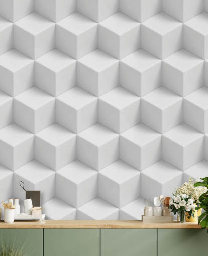 3D geometriska kuber Bakgrund Väggmålning