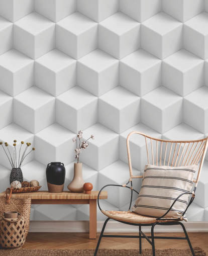 Papel de parede 3D Geometric Cubes